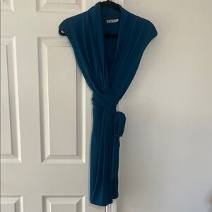 Eliza J Faux Wrap Teal Dress